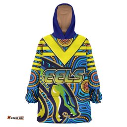 eels rugby snug hoodie custom electric eel with aboriginal patterns oodie blanket