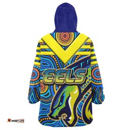 eels rugby snug hoodie custom electric eel with aboriginal patterns oodie blanket