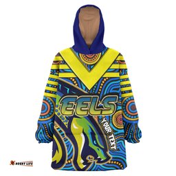 eels rugby snug hoodie custom electric eel with aboriginal patterns oodie blanket
