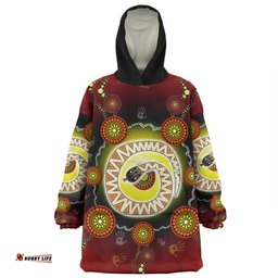 Australia Aboriginal Custom Snug Hoodie - The Rainbow Serpent Dreaming Spirit Art Snug Hoodie