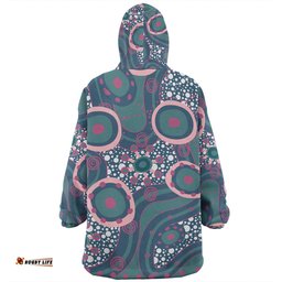 Australia Aboriginal Snug Hoodie - Green Aboriginal Dot Art Inspired Snug Hoodie