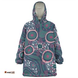 Australia Aboriginal Snug Hoodie - Green Aboriginal Dot Art Inspired Snug Hoodie