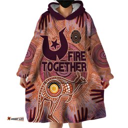 fire together naidoc 2024 wearable blanket hoodie indigenous cultural spirit