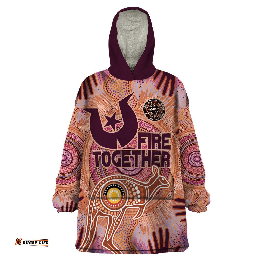 fire together naidoc 2024 wearable blanket hoodie indigenous cultural spirit
