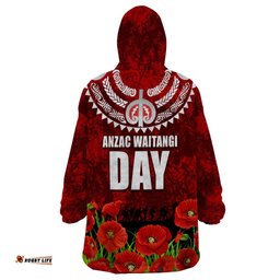 new zealand anzac waitangi day wearable blanket hoodie hei tiki and soldier lt03