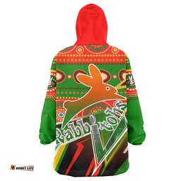 rabbitohs aboriginal rugby snug hoodie indigenous rabbitohs soul with aboriginal culture oodie blanket