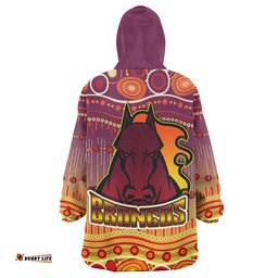 broncos rugby snug hoodie custom horse aboriginal patterns oodie blanket