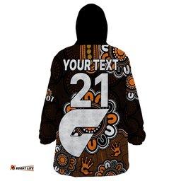 custom personalised afl gws giants 2012 aboriginal wearable blanket hoodie