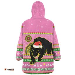 Penrith Panthers Christmas Custom Snug Hoodie - Ugly Xmas And Aboriginal Patterns For Die Hard Fan Snug Hoodie