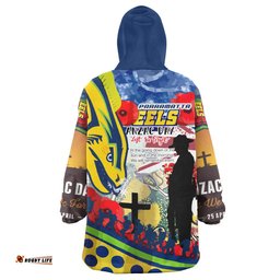 eels rugby australia anzac day lest we forget custom snug hoodie remembrance eels with anzac poppy watercolour style oodie blanket