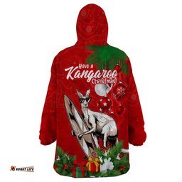 kangaroo lover wearable blanket hoodie australia merry christmas aboriginal