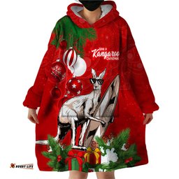 kangaroo lover wearable blanket hoodie australia merry christmas aboriginal