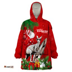kangaroo lover wearable blanket hoodie australia merry christmas aboriginal