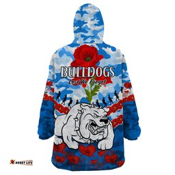 bulldogs rugby anzac wearable blanket hoodie lest we forget