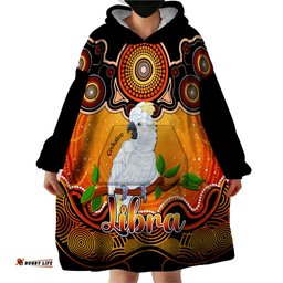 personalised australia libra cockatoo zodiac wearable blanket hoodie auz astrology aboriginal red