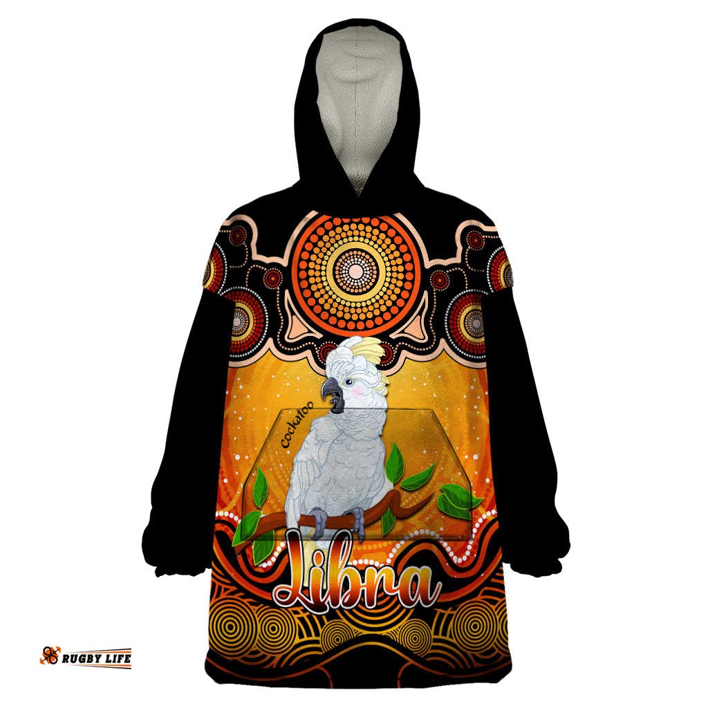 personalised australia libra cockatoo zodiac wearable blanket hoodie auz astrology aboriginal red