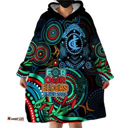 carlton blues football aboriginal art wearable blanket hoodie naidoc indigenous tribal