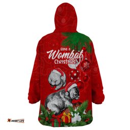 wombat lover wearable blanket hoodie australia merry christmas aboriginal