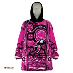 sydney sixers cricket wearable blanket hoodie happy australia day aboriginal art