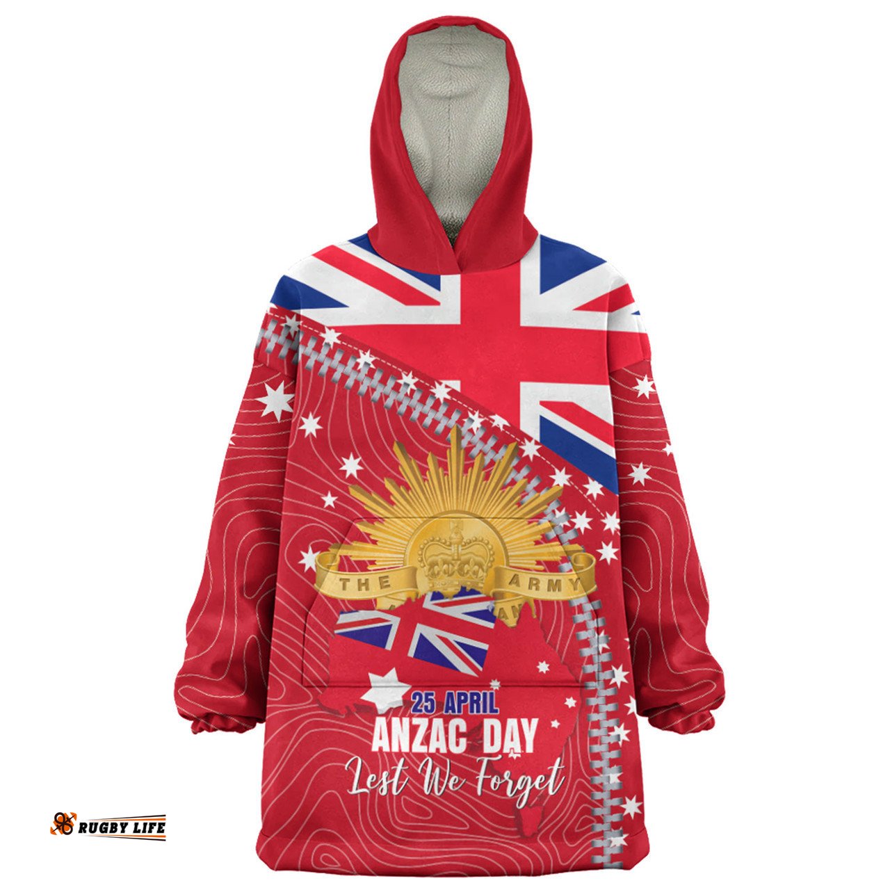 Australia Snug Hoodie - Anzac Day Lest We Forget Australian Red Ensign