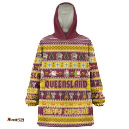 Queensland Christmas Custom Snug Hoodie - Happy Chrissie Ugly Style Snug Hoodie