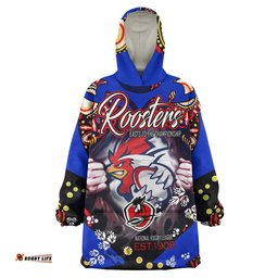 roosters rugby snug hoodie custom personalised roosters easts to the championship aboriginal player and number hoodie