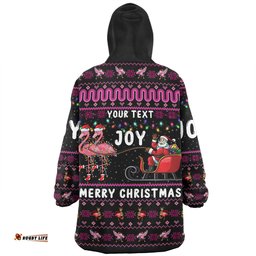 Australia Christmas Custom Snug Hoodie - Aussie Christmas Pink Flamingo Santa Sleigh Snug Hoodie