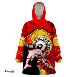 dolphins mascot nrl wearable blanket hoodie naidoc