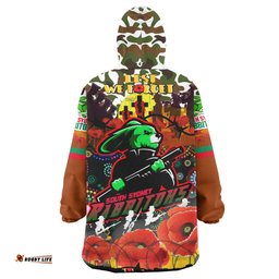 rabbitohs rugby camouflage anzac poppy snug hoodie souths anzac lest we forget spirit oodie blanket