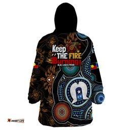 naidoc week 2024 aussie aboriginal wearable blanket hoodie sparks of fire