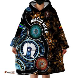 naidoc week 2024 aussie aboriginal wearable blanket hoodie sparks of fire