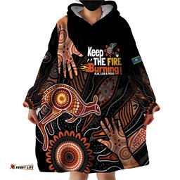 naidoc week 2024 personalised wearable blanket hoodie aboriginal hand stencils