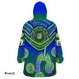 custom personalised torres strait islanders wearable blanket hoodie dhari australian aboriginal art