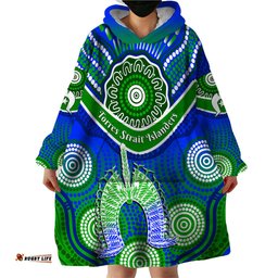 custom personalised torres strait islanders wearable blanket hoodie dhari australian aboriginal art