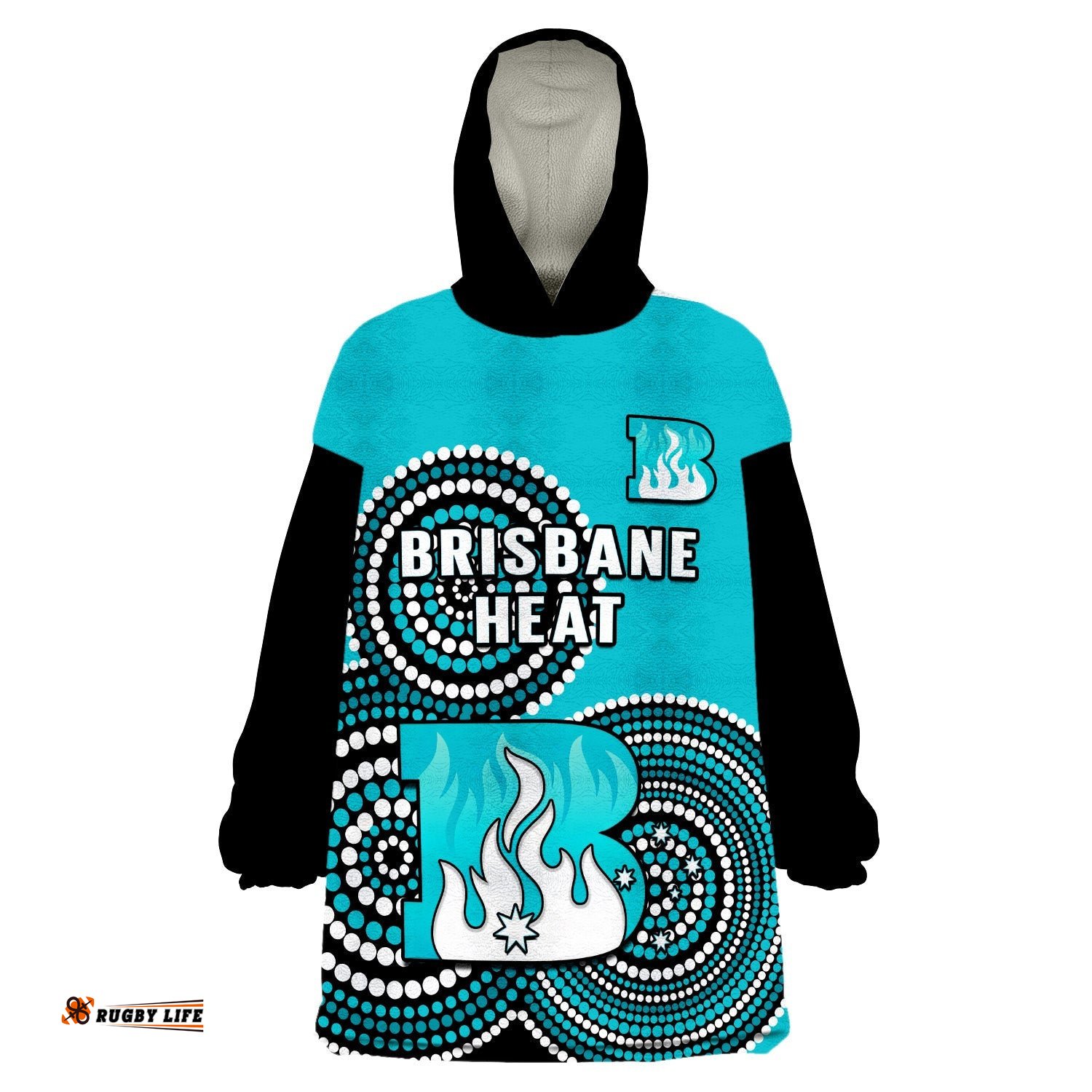 brisbane heat cricket wearable blanket hoodie champions bbl12 proud indigenous art