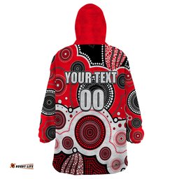 custom personalised and number saints afl wearable blanket hoodie aboriginal patterns