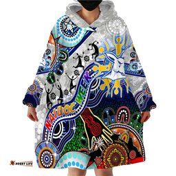 custom naidoc week 2024 north melbourne kangaroos wearable blanket hoodie australia aboriginal dot painting dt02