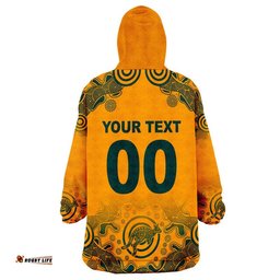 custom personalised and number australia rugby wallabies wearable blanket hoodie replica jersey no1