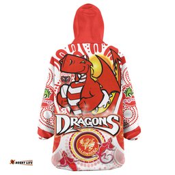 st george rugby snug hoodie custom st george illawarra dragons mascot with aboriginal art personalised player and number oodie blanket