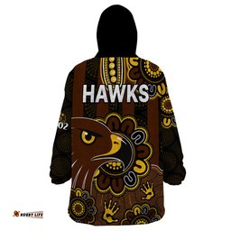 afl hawthorn hawks 1902 aboriginal wearable blanket hoodie