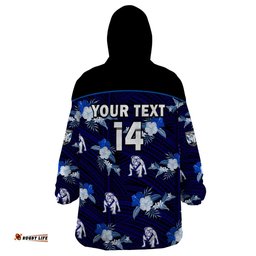 custom text and number bulldogs rugby wearable blanket hoodie polynesian tribal mix tropical hawaiian style