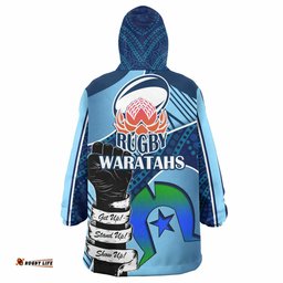 waratahs rugby snug hoodie custom naidoc week rugby ball logo oodie blanket