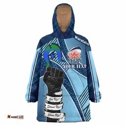 waratahs rugby snug hoodie custom naidoc week rugby ball logo oodie blanket