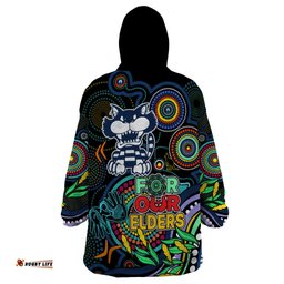 cats football aboriginal art wearable blanket hoodie naidoc indigenous tribal