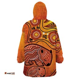 australia wombat wearable blanket hoodie indigenous art