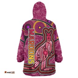 maroons rugby snug hoodie custom maroons kangaroo oodie blanket