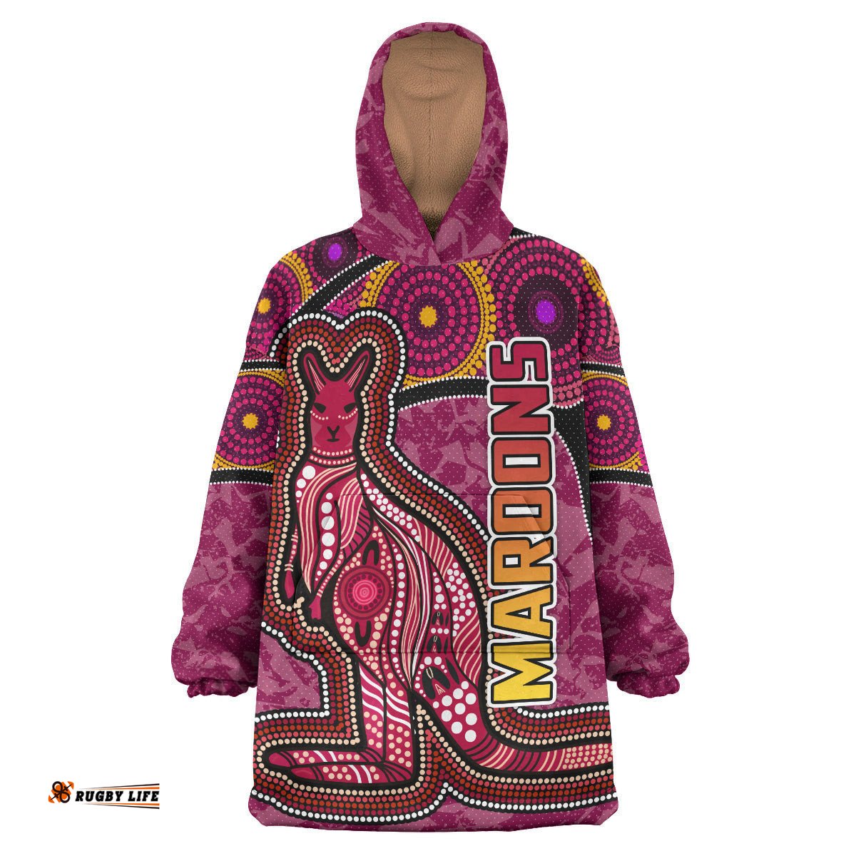 maroons rugby snug hoodie custom maroons kangaroo oodie blanket
