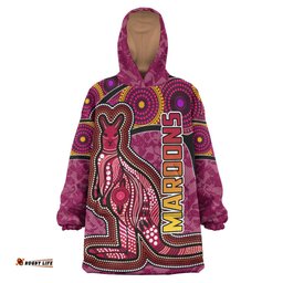 maroons rugby snug hoodie custom maroons kangaroo oodie blanket