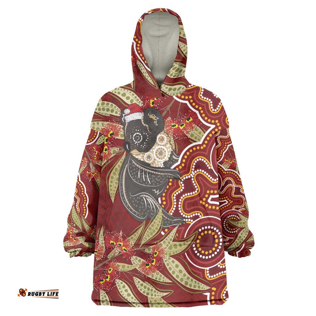 australia santa koala wearable blanket hoodie aboriginal style