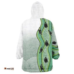 australia kangaroo lizard turtle and aboriginal wearable blanket hoodie